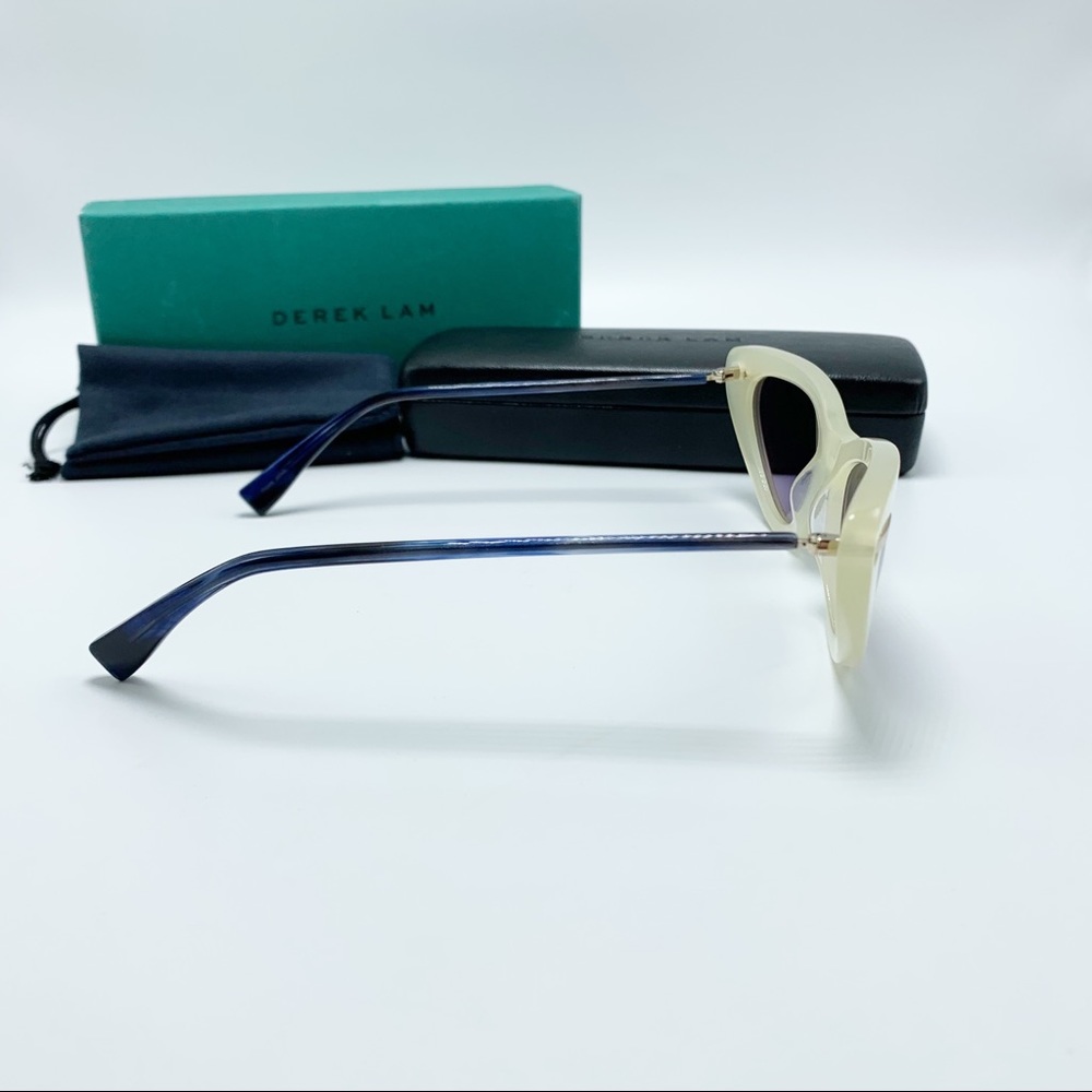 ❗️LAST PAIR❗️ Derek Lam Doris Cat Eye Sunglasses in Ivory & Navy - Picture 4 of 12